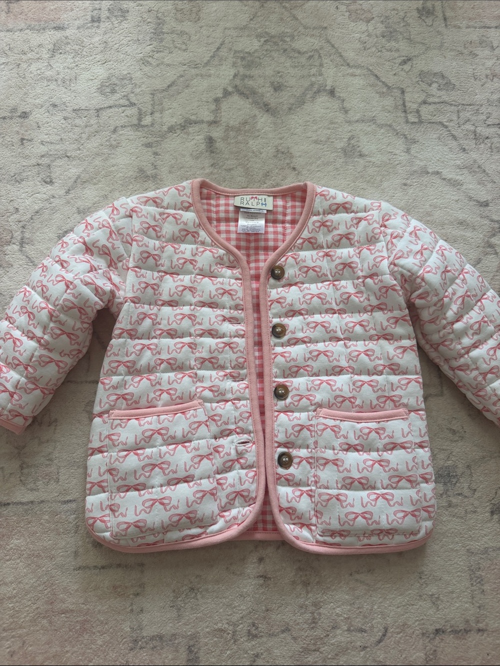Quilted Ruth & Ralph Bow-Print Jacket